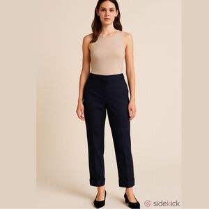 Joseph Ribkoff Cuffed Cropped Pull On Pant Woman 14 Black Stretch Artsy Travel